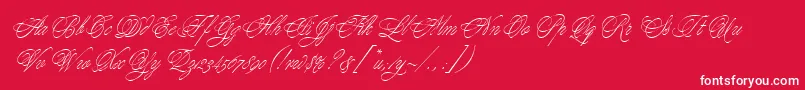 YoungBaroqueLetPlain.1.0 Font – White Fonts on Red Background
