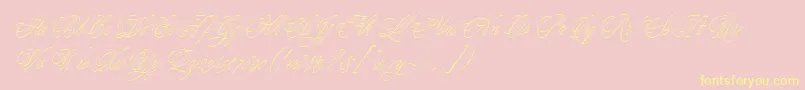 YoungBaroqueLetPlain.1.0 Font – Yellow Fonts on Pink Background