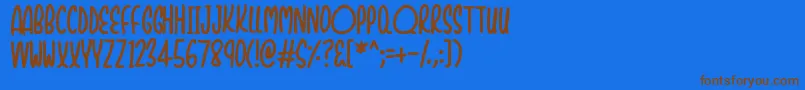Fonte Shockers – fontes marrons em um fundo azul