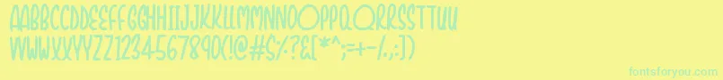 Шрифт Shockers – зелёные шрифты на жёлтом фоне