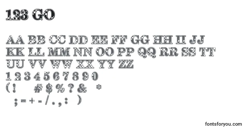 A fonte 123 Go – alfabeto, números, caracteres especiais