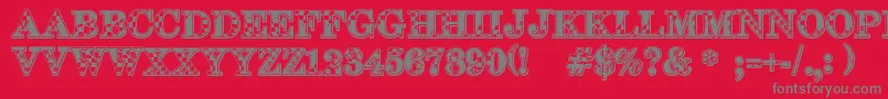 123 Go-Schriftart – Graue Schriften auf rotem Hintergrund
