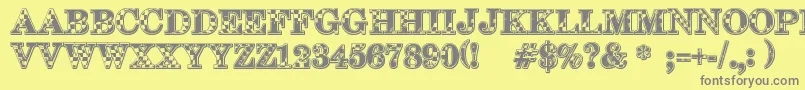123 Go Font – Gray Fonts on Yellow Background