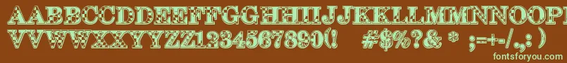 123 Go Font – Green Fonts on Brown Background