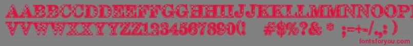 123 Go Font – Red Fonts on Gray Background