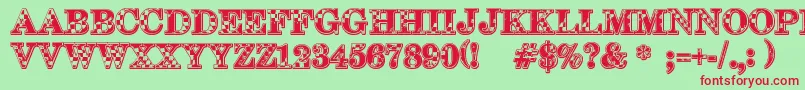 123 Go Font – Red Fonts on Green Background