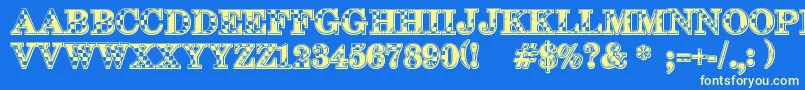 123 Go Font – Yellow Fonts on Blue Background