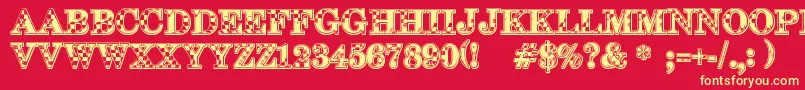 123 Go Font – Yellow Fonts on Red Background