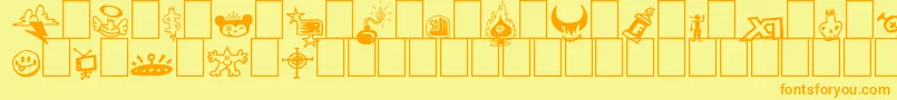 Signz Font – Orange Fonts on Yellow Background