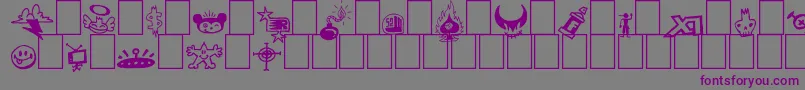 フォントSignz – 紫色のフォント、灰色の背景