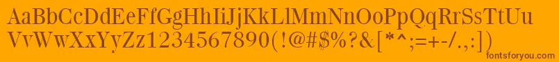 Quantaslight Font – Brown Fonts on Orange Background