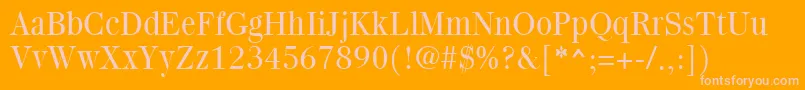 More about Quantaslight Font Quantaslight Font – Pink Fonts on Orange Background
