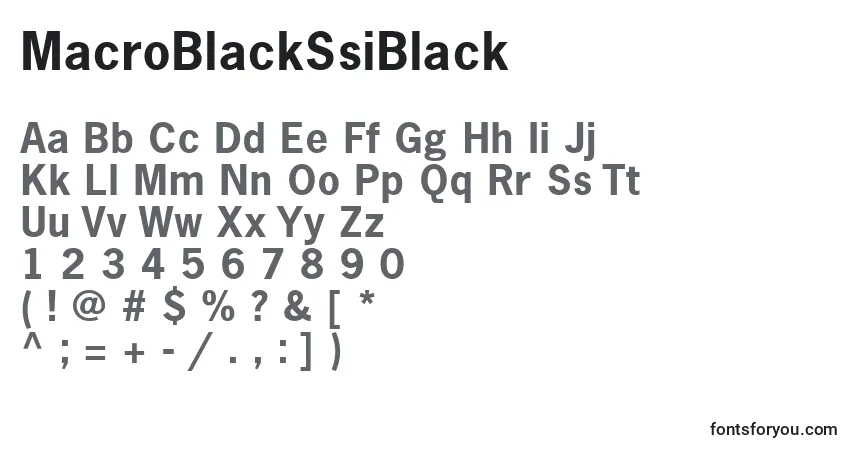 Fuente MacroBlackSsiBlack - alfabeto, números, caracteres especiales