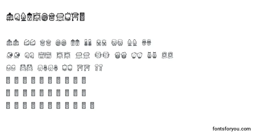 Czcionka Aliendcoxy2 – alfabet, cyfry, specjalne znaki