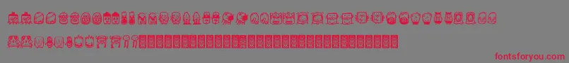 Aliendcoxy2-Schriftart – Rote Schriften auf grauem Hintergrund