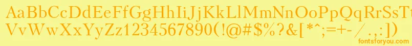 PeterburgRegular Font – Orange Fonts on Yellow Background