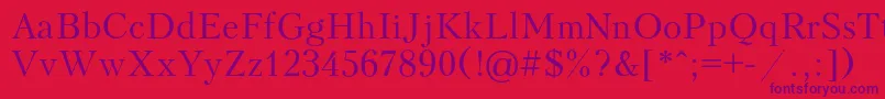 PeterburgRegular Font – Purple Fonts on Red Background