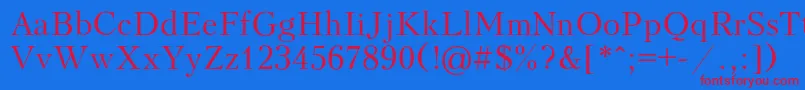 PeterburgRegular Font – Red Fonts on Blue Background