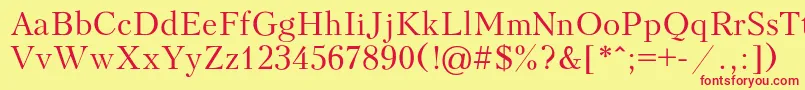 PeterburgRegular Font – Red Fonts on Yellow Background