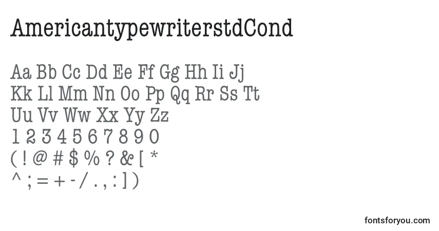 AmericantypewriterstdCond Font – alphabet, numbers, special characters