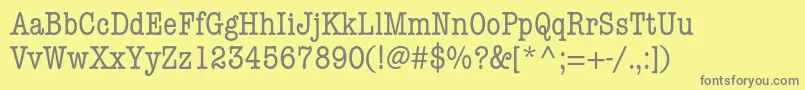 AmericantypewriterstdCond Font – Gray Fonts on Yellow Background
