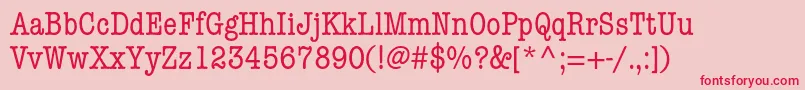 AmericantypewriterstdCond Font – Red Fonts on Pink Background