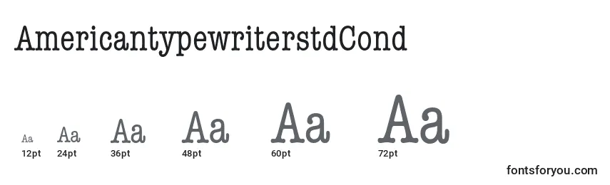 AmericantypewriterstdCond Font Sizes