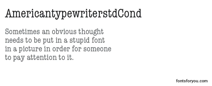 Review of the AmericantypewriterstdCond Font