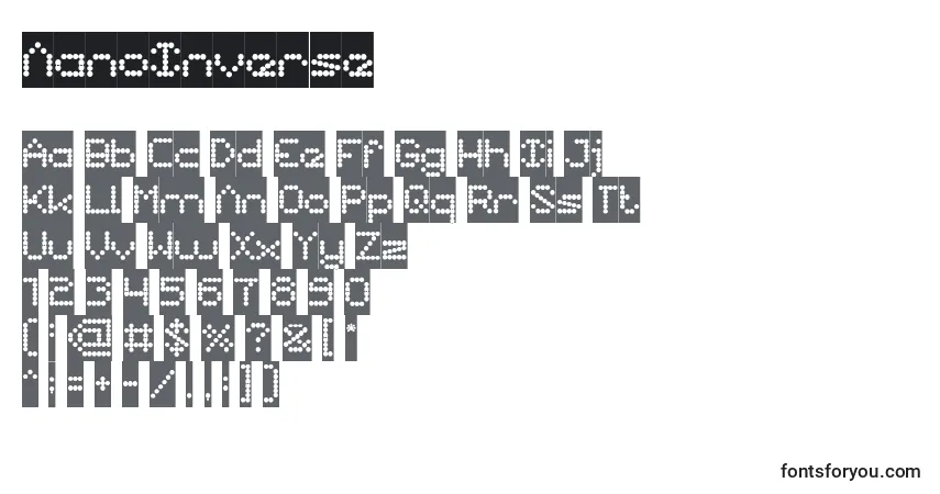 Czcionka NanoInverse – alfabet, cyfry, specjalne znaki