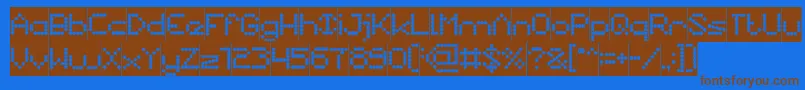 NanoInverse Font – Brown Fonts on Blue Background