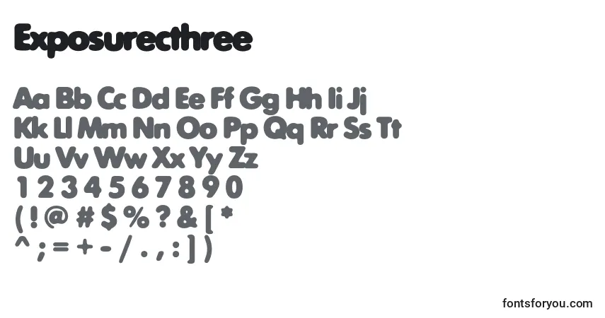 Шрифт Exposurecthree – алфавит, цифры, специальные символы