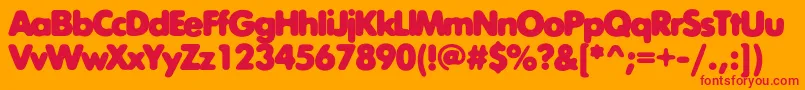 Exposurecthree Font – Red Fonts on Orange Background