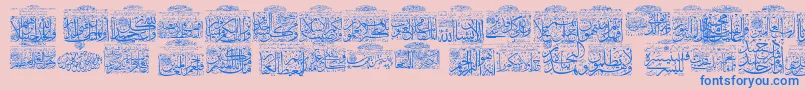 MyFontQuraan9 Font – Blue Fonts on Pink Background