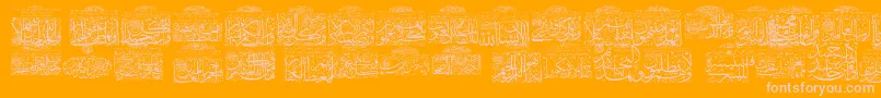 MyFontQuraan9-Schriftart – Rosa Schriften auf orangefarbenem Hintergrund