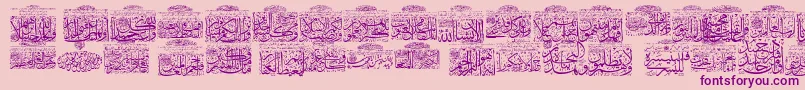 MyFontQuraan9 Font – Purple Fonts on Pink Background