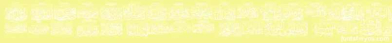 MyFontQuraan9 Font – White Fonts on Yellow Background