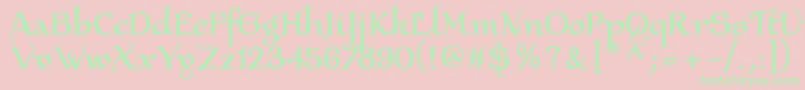 Xaltrn2u Font – Green Fonts on Pink Background