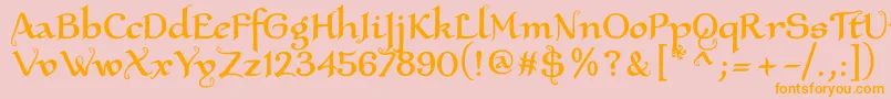 Xaltrn2u Font – Orange Fonts on Pink Background