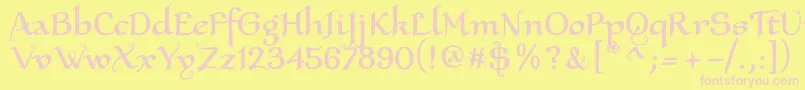 Xaltrn2u Font – Pink Fonts on Yellow Background