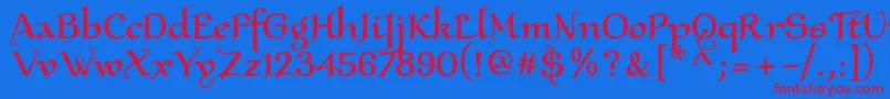 Xaltrn2u Font – Red Fonts on Blue Background