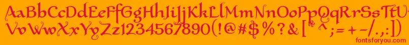 Xaltrn2u Font – Red Fonts on Orange Background