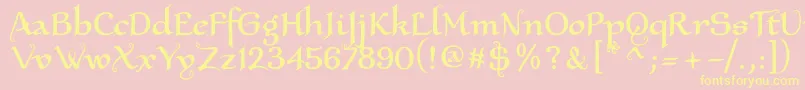 Xaltrn2u Font – Yellow Fonts on Pink Background