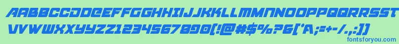 Aircruisercondital Font – Blue Fonts on Green Background