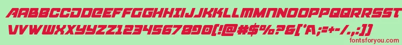 フォントAircruisercondital – 赤い文字の緑の背景