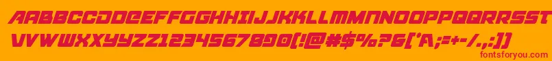 Aircruisercondital-Schriftart – Rote Schriften auf orangefarbenem Hintergrund