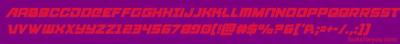 Aircruisercondital Font – Red Fonts on Purple Background