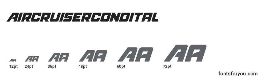 Размеры шрифта Aircruisercondital