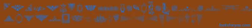 フォントVictorianFreeOrnamentsTwo – 茶色の背景に青い文字
