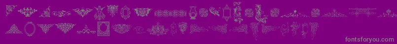 Fonte VictorianFreeOrnamentsTwo – fontes cinzas em um fundo violeta