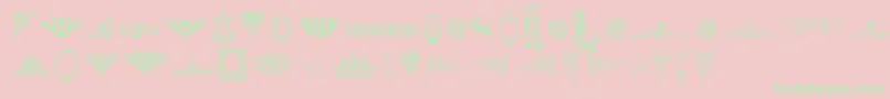 VictorianFreeOrnamentsTwo-Schriftart – Grüne Schriften auf rosa Hintergrund